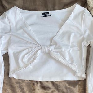 Urban Outfiters white long sleeve crop top